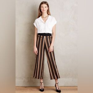 Anthropologie | Cartonnier Striped Wide-Leg Cropped Pants SP